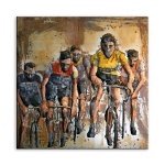 metaalschilderij-peloton-retro