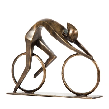 gegoten bronzen beeld wielrenner final jump ruimtelijk