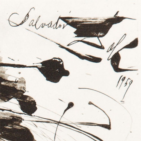 Ondertekening in gravure Tour de France door Salvador Dali